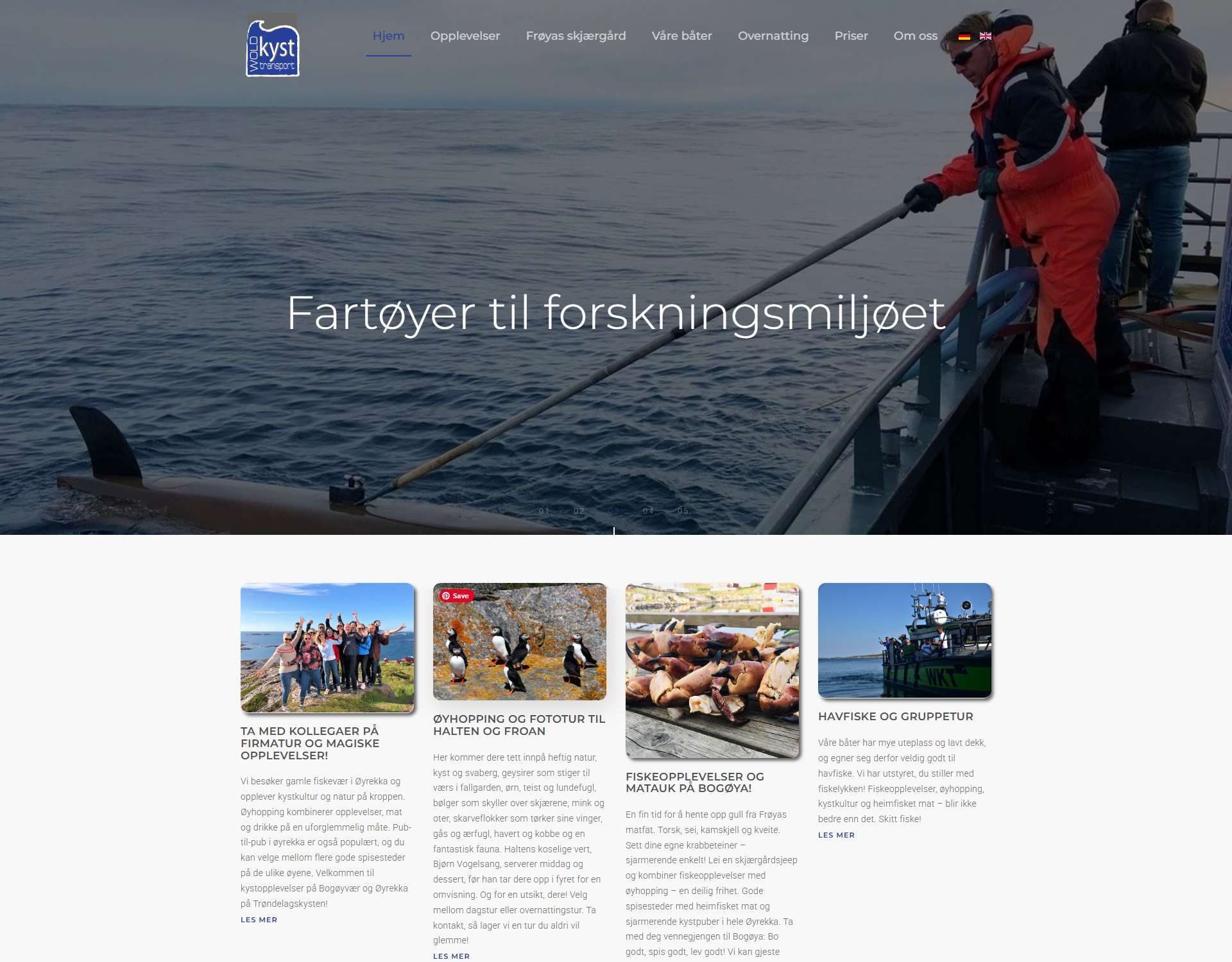 Reconstruction of the original website for Wold Kysttransport