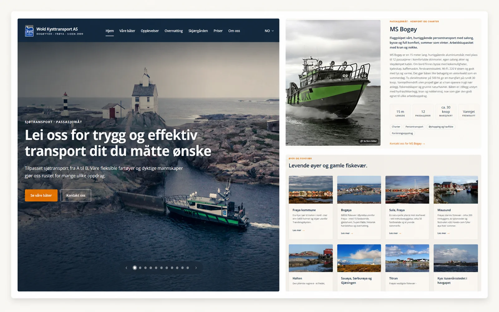 Preview of the Wold Kysttransport website restoration